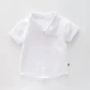 White Woven Collared Shirt