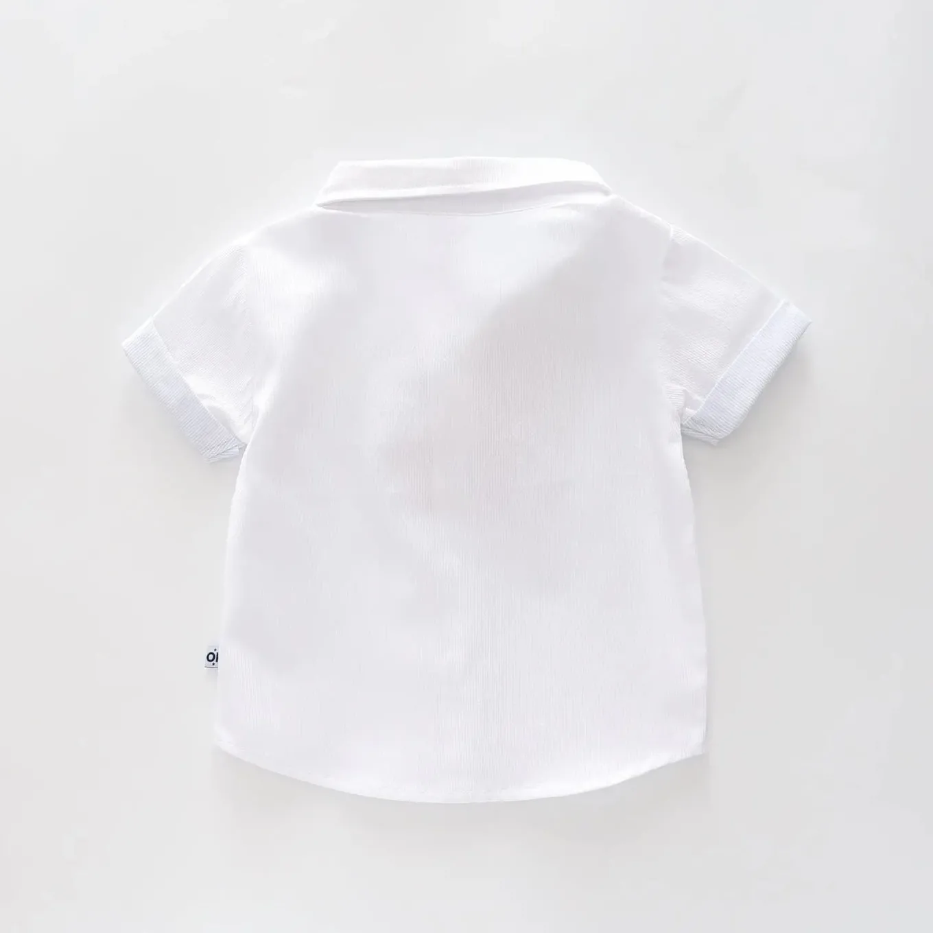 White Woven Collared Shirt
