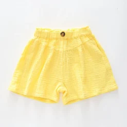Yellow Cheesecloth Shorts