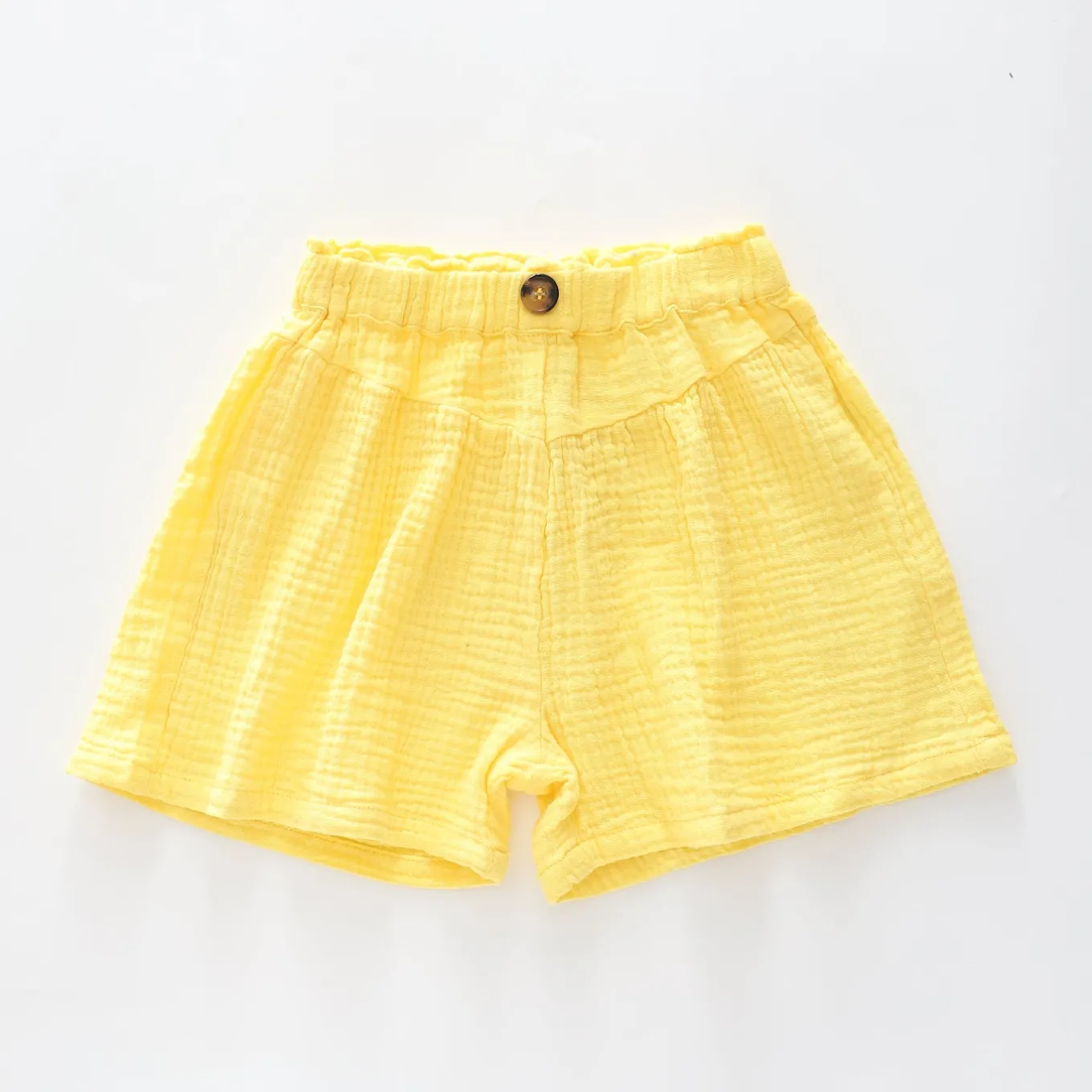 Yellow Cheesecloth Shorts