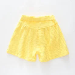 Yellow Cheesecloth Shorts